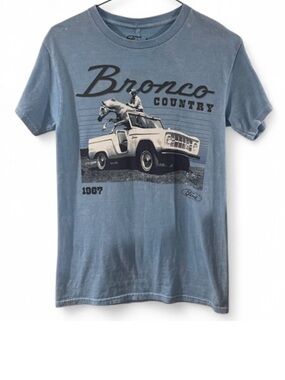 NWT Men’s Light Blue Ford 'Bronco Country' Graphic T-shirt Size Smal